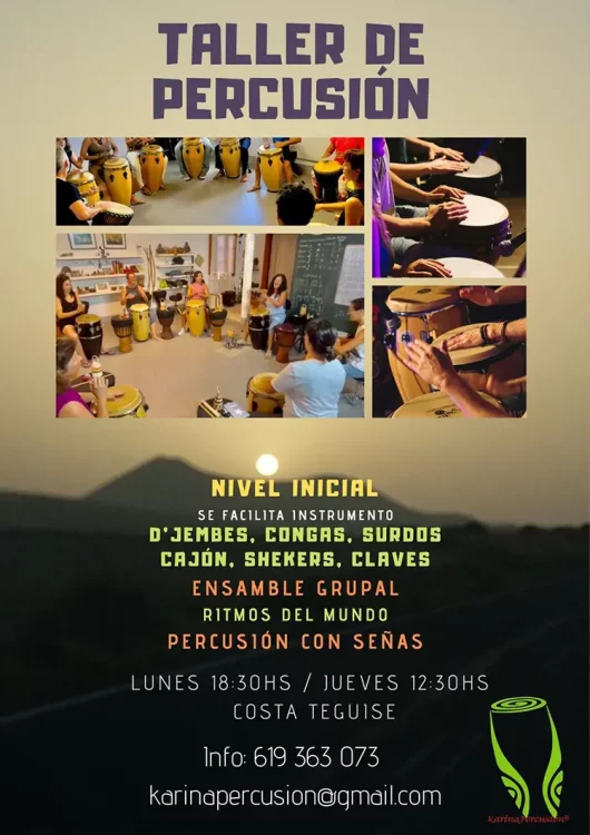 Taller de percusión 2025 - cartel 3